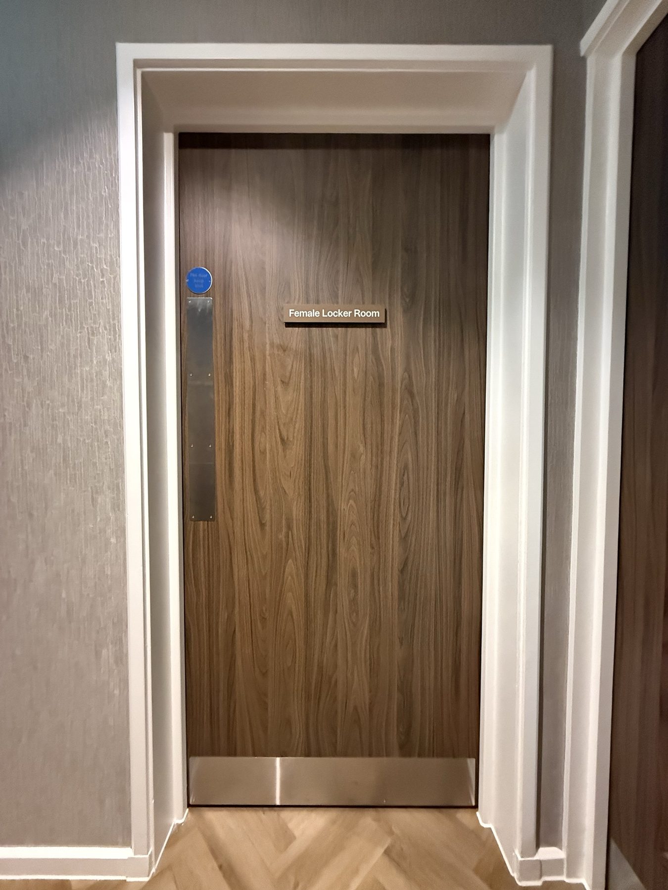 Finished door at Theobalds Health Club